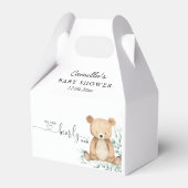 我々は良く待つことができる緑のテディベア赤ちゃんシャワー フェイバーボックス (裏面サイド)