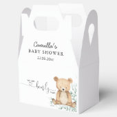 我々は良く待つことができる緑のテディベア赤ちゃんシャワー フェイバーボックス (オープン)