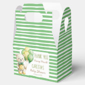我々は良く待つことができる緑のテディベア赤ちゃんシャワー フェイバーボックス (オープン)