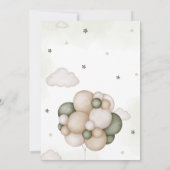 我々は良く待つことができる緑のボホ赤ちゃんシャワー 招待状 (裏面)