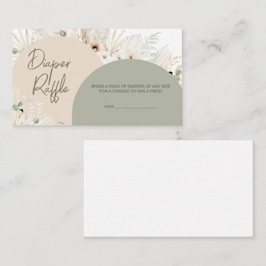 我々は良く待つことができる緑の赤ちゃんシャワーおむつラッフル エンクロージャーカード (正面/裏面)