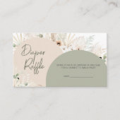 我々は良く待つことができる緑の赤ちゃんシャワーおむつラッフル エンクロージャーカード (正面)