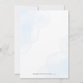 我々は良く待つことができる青いバルーン赤ちゃんシャワー 招待状 (裏面)