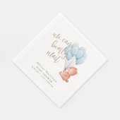 我々は良く待つことができる青い気球の赤ちゃんシャワー スタンダードランチョンナプキン (角)