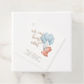 我々は良く待つことができる青い気球の赤ちゃんシャワー フェイバータグ (インサイチュ)