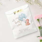 我々は良く待つことができる青い気球の赤ちゃんシャワー フェイバーバッグ (封をした状態)