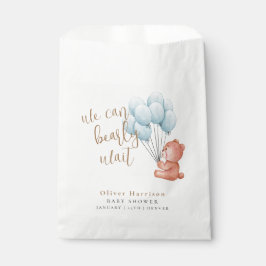 我々は良く待つことができる青い気球の赤ちゃんシャワー フェイバーバッグ