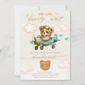 我々は良く待つパイロット男の子のシャワー 招待状 (正面)