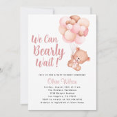 我々は良く待つ女の子の赤ちゃんシャワーのスクリプト 招待状 (正面)