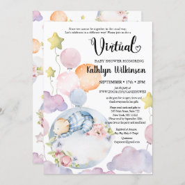 我々は良く待つ男の子の仮想の赤ちゃんシャワー 招待状