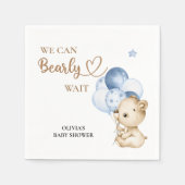 我々は良く待つ男の赤ちゃんの赤ちゃんシャワー スタンダードカクテルナプキン (正面)