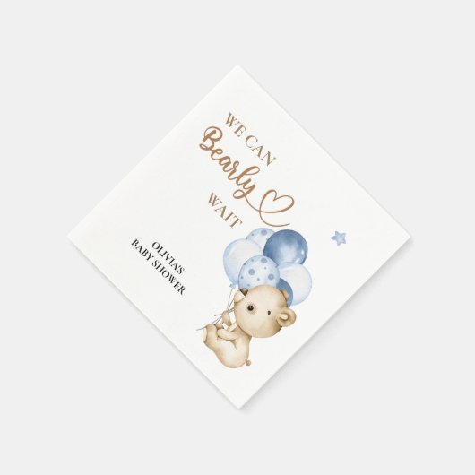 我々は良く待つ男の赤ちゃんの赤ちゃんシャワー スタンダードカクテルナプキン (角)