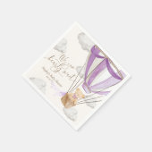 我々は薄紫テディベア赤ちゃんシャワーを心待ちできる スタンダードカクテルナプキン (角)