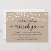 我々は行った、我々は恋しく思お前の結婚駆け落ち 招待状 (正面)