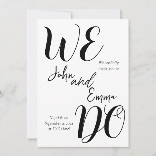 我々は行結婚う 招待状 (正面)