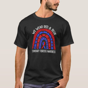 我々は衣服赤と青の肺線維症アワレ Tシャツ