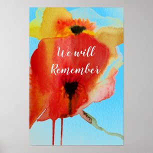 我々は覚えているremembrance引用文レッドポピー ポスター