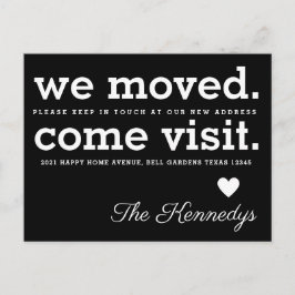 我々は訪問来タイポグラフィ白黒移動 案内ポストカード