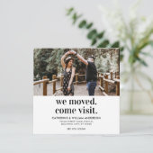 我々は訪問来写真タイポグラフィ移シンプル動 案内状 (スタンド正面)