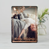 我々は試みた |クリスマスおもしろい。 |フルフォト |ポートレート 箔シーズンカード (立ち正面)