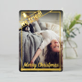 我々は試みた |クリスマスおもしろい。 |フルフォト |ポートレート 箔シーズンカード (立ち正面)