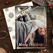 我々は試みた |クリスマスおもしろい。 |フルフォト |ポートレート 箔シーズンカード