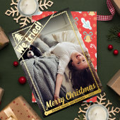 我々は試みた |クリスマスおもしろい。 |フルフォト |ポートレート 箔シーズンカード