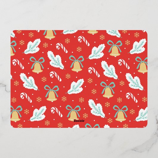 我々は試みた |クリスマスおもしろい。 |横向き写真かわいい 箔シーズンカード (裏面)