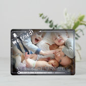 我々は試みた |クリスマスおもしろい。 |横向き写真かわいい 箔シーズンカード (立ち正面)