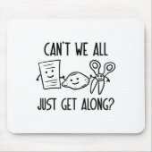 我々は誰もが岩の紙はさみGaに沿って取得できない マウスパッド (正面)