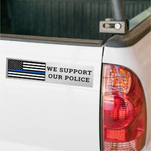 我々は警察の細いブルーラインを支持する バンパーステッカー