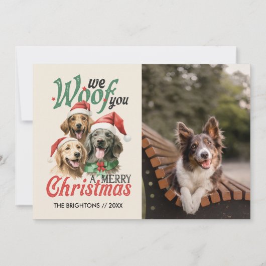 我々は貴様をメリークリスマス犬のペット毛皮で愛している シーズンカード (正面)