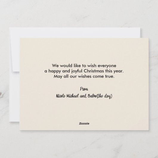 我々は貴様をメリークリスマス犬のペット毛皮で愛している シーズンカード (裏面)