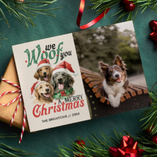 我々は貴様をメリークリスマス犬のペット毛皮で愛している シーズンポストカード