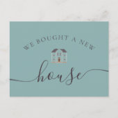 我々は買新しい家のクリーム&ティール（緑がかった色）発表 案内ポストカード (正面)