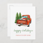 我々は赤いトラック松の木、休日を移動した 案内ポストカード (正面/裏面)