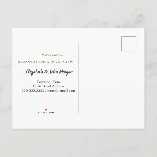 我々は赤いトラック松の木、休日を移動した 案内ポストカード (裏面)