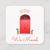 我々は赤いドアを南西にポッテッドサボテンを移動した スクエア名刺 (正面)