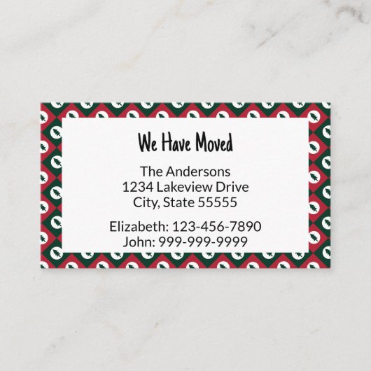 我々は赤い緑のクリスマスツリーパターンを移動した エンクロージャーカード (正面)