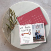 我々は赤い鍵写真の動く発表を移動 案内ポストカード