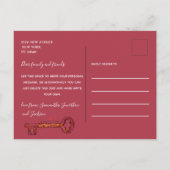 我々は赤い鍵写真の動く発表を移動 案内ポストカード (裏面)