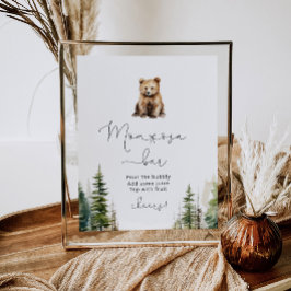 我々は赤ちゃんシャワーを待つことができるMom-osaバー標識 ポスター