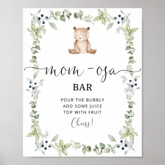 我々は赤ちゃんシャワーを待つことができるMom-osaバー標識 ポスター (正面)