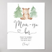 我々は赤ちゃんシャワーを待つことができるMom-osaバー標識 ポスター (正面)