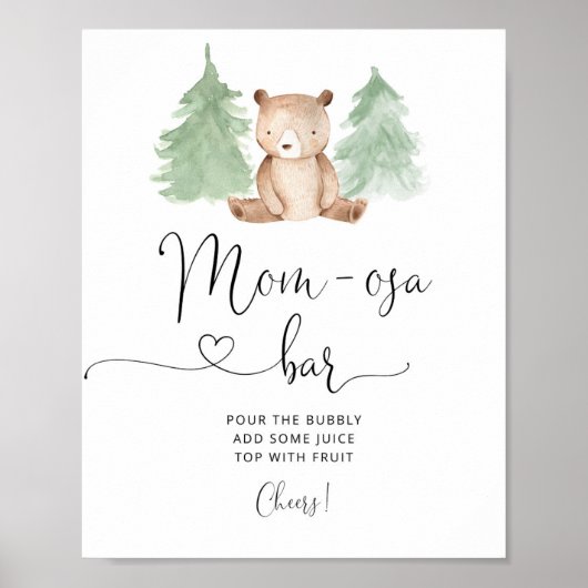 我々は赤ちゃんシャワーを待つことができるMom-osaバー標識 ポスター (正面)