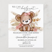 我々は赤ちゃんシャワーを待つbear Boho PInk (正面)