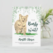 我々は赤ちゃんシャワーウッドランド熊を待つことができる 招待状 (スタンド正面)