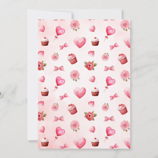 我々は赤ちゃんシャワーフローラテディベア待つことができる 招待状 (裏面)