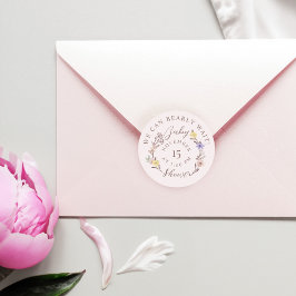 我々は赤ちゃんシャワーフローラピンクを心待ちできる ラウンドシール