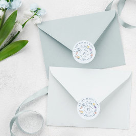 我々は赤ちゃんシャワーフローラ青を心待ちできる ラウンドシール